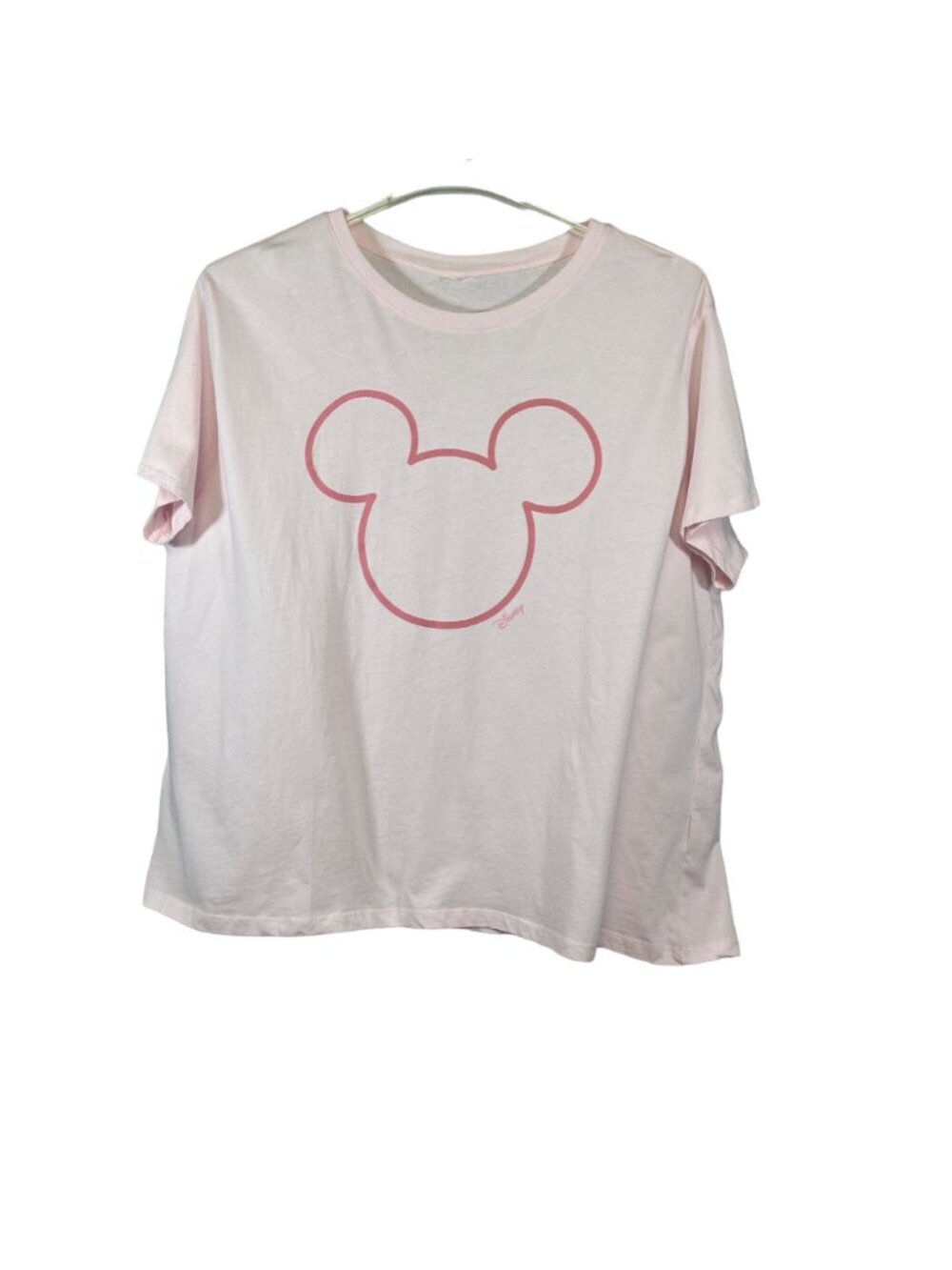 H&M Womens T-Shirt Pink Mickey Mouse Graphic Size XL Cotton Relaxed Fit Pre-Owne - Picture 2 of 4